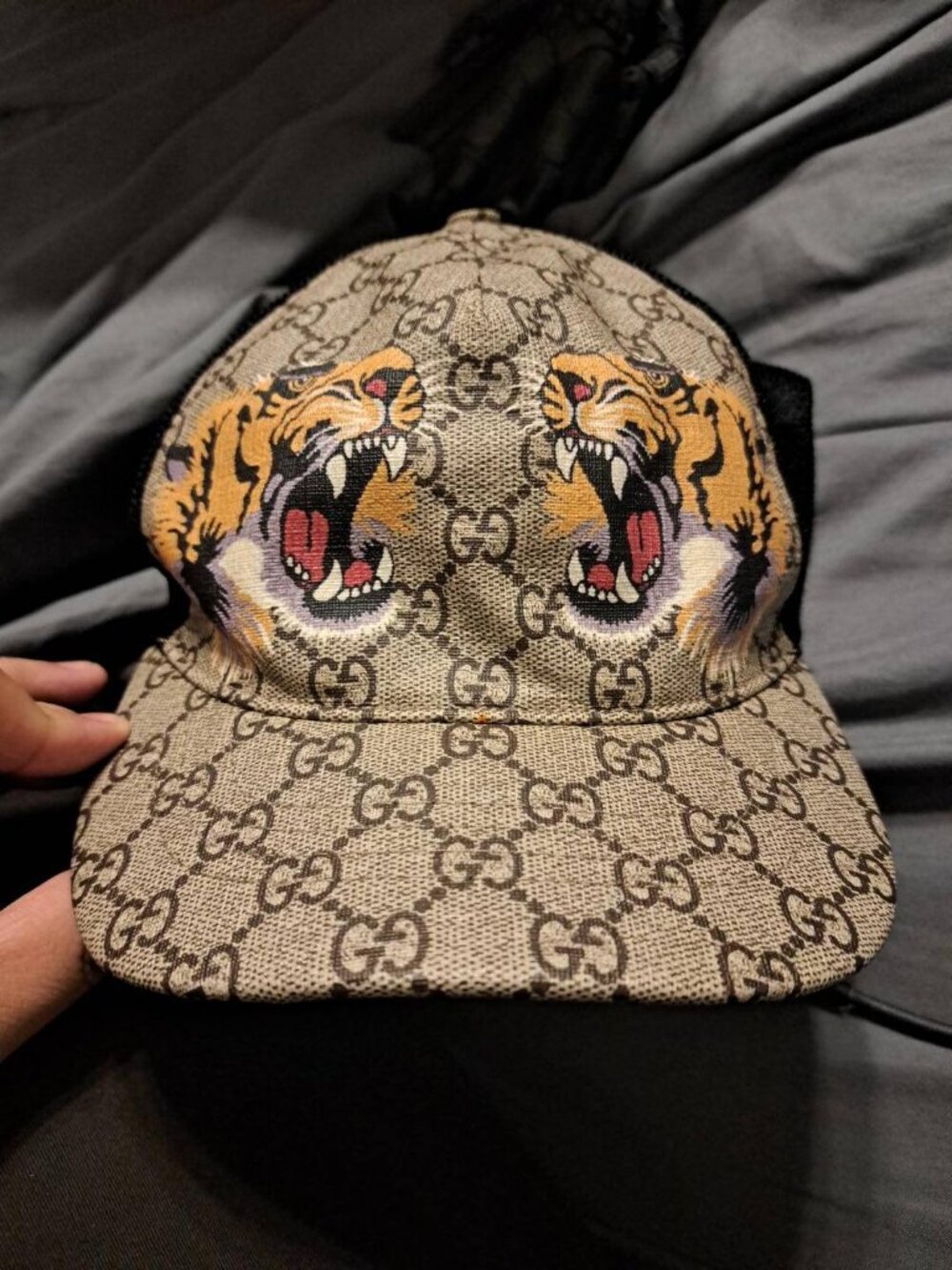 Gucci Tigers Print GG Supreme Baseball Hat, style 426887 4HB13 2160